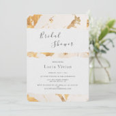 高級モダン金ゴールド抽象芸術ブライダルシャワー 招待状 (スタンド正面)