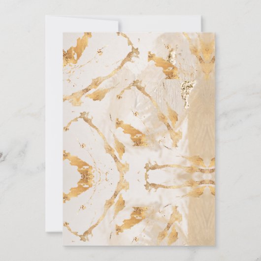 高級モダン金ゴールド抽象芸術結婚ズ 招待状 (裏面)