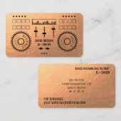 高級モダン銅箔ブラックdjミュージックターンテーブル 名刺 (正面/裏面)