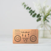 高級モダン銅箔ブラックdjミュージックターンテーブル 名刺 (スタンド正面)