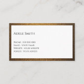 高級モダン銅金ゴールドグリッターホワイトフレーム 名刺 (裏面)