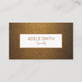 高級モダン銅金ゴールドグリッターホワイトフレーム 名刺 (正面)