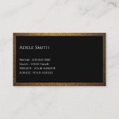 高級モダン銅金ゴールドブラックフレーム 名刺 (裏面)