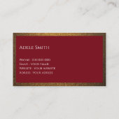 高級モダン銅金ゴールドレッドフレーム 名刺 (裏面)