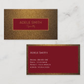 高級モダン銅金ゴールドレッドフレーム 名刺 (正面/裏面)