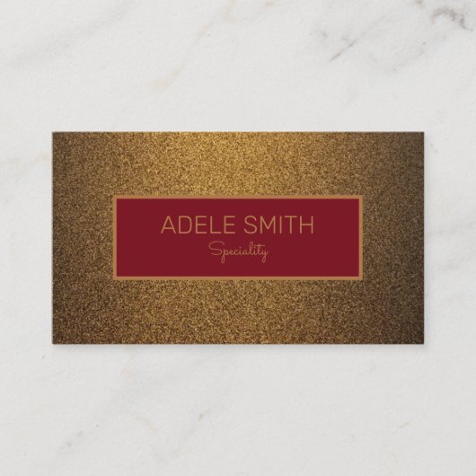 高級モダン銅金ゴールドレッドフレーム 名刺 (正面)