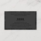 高級モノクロフローラダマスクパターン 名刺 (裏面)