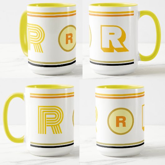 高級モノグラムのイニシャルコーヒーマグギフト マグカップ