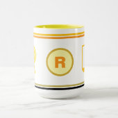 高級モノグラムのイニシャルコーヒーマグギフト マグカップ (中央)