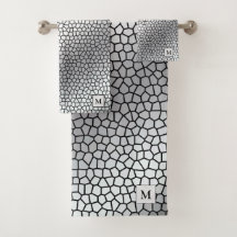 高級モノグラムのステンドグラス銀