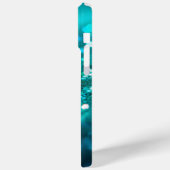 高級モノグラムのターコイズグリッター Case-Mate iPhoneケース (裏面 / 左)