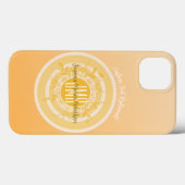 高級モノグラムエレガント金ゴールドクリームフラワーカスタムズ Case-Mate iPhoneケース (裏面 (横))