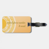 高級モノグラムエレガント金ゴールドクリームフローラアート ラゲッジタグ (裏面横)