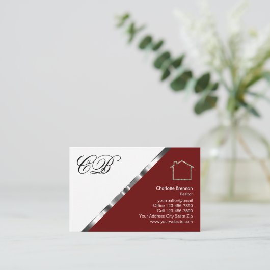 高級モノグラム実在エステートエージェントの名刺 名刺 (スタンド正面)