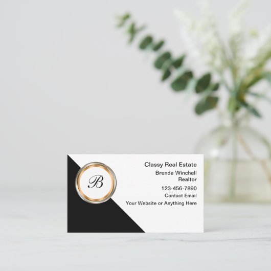 高級モノグラム実在エステート名刺 名刺 (スタンド正面)