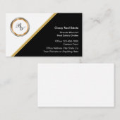 高級モノグラム実在不動産ブローカーの名刺 名刺 (正面/裏面)