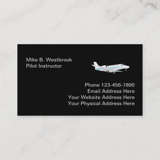 高級モノグラム飛行学校 名刺 (裏面)