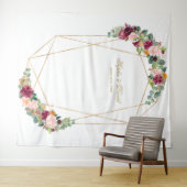 高級ユーカリプタスサフランフローラ結婚金ゴールドの支柱 タペストリー (インサイチュ(横))