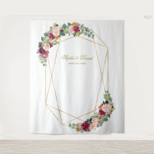 高級ユーカリプタスサフランフローラ結婚金ゴールドの支柱 タペストリー