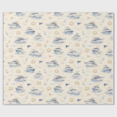高級ヨットの水彩画 nautical ギフト ラッピングペーパー (フラット)