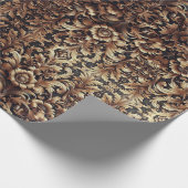 高級ラッ王室のピング紙マルーンと金ゴールド ラッピングペーパー (角)