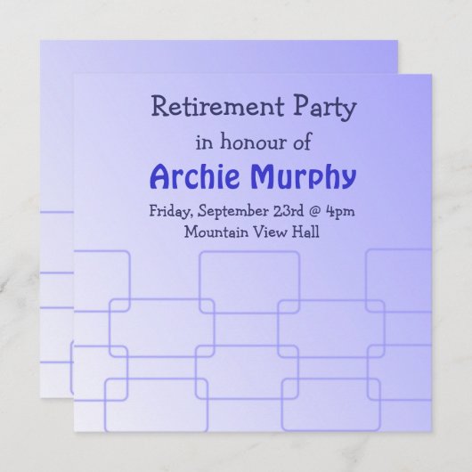 高級リタイアメントパーティの招待状 招待状 (正面/裏面)