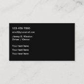 高級リムジンサービス運転手名刺 名刺 (裏面)