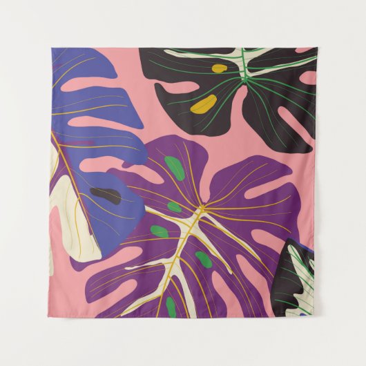 高級リーフアートデコ壁紙。自然の背景 タペストリー (正面)