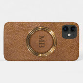 高級レザールックモノグラムスタイル Case-Mate iPhoneケース (裏面(横))