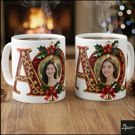 高級レッドベルベットゴールドのクリスマスレターA コーヒーマグカップ