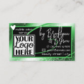 高級ロゴフォトグスタイリッシュリーンフレームハートルクース 名刺 (裏面)