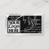 高級ロゴ写真スタイリッシュシルバーフレームハートスパ 名刺 (裏面)