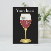 高級ワイングラス招待状イベント 招待状 (スタンド正面)
