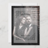 高級ヴィンテージウェディングフローリッシュフェルムエフェクト 招待状 (正面)