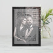 高級ヴィンテージウェディングフローリッシュフェルムエフェクト 招待状 (スタンド正面)