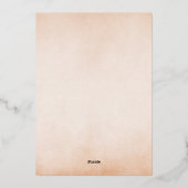 高級ヴィンテージゴールドフォイルベビーシャワー招待状 箔招待状 (裏面)