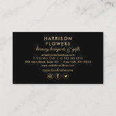 高級ヴィンテージストライプと花模様 名刺 (裏面)