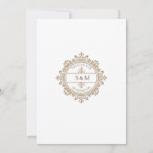 高級ヴィンテージフレームイスラーム結婚ズモノグラム 招待状 (裏面)