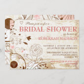 高級ヴィンテージフローラブライダルシャワー招待 招待状 (正面/裏面)