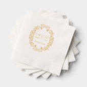 高級ヴィンテージフローラモノグラム 箔ナプキン (インサイチュ (積み重ね))
