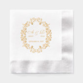 高級ヴィンテージフローラモノグラム 箔ナプキン (正面)