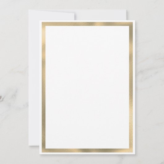 高級ヴィンテージホワイト金ゴールドフローラブライダルシャワー 招待状 (裏面)