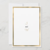 高級ヴィンテージホワイト金ゴールドフローラ保存日 招待状 (裏面)