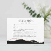 高級ヴィンテージ宝石商フローラRSVPと食事の選択肢 出欠カード (スタンド正面)