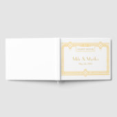 高級ヴィンテージ素晴らしギャツビーアールデコ結婚ズゲスト ゲストブック (全面)