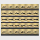 高級ヴィンテージ高級老車パーソナライズされた ラッピングペーパー (フラット)