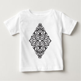 高級ヴィンテージ フラワー フレーム 装飾アート ベビーTシャツ