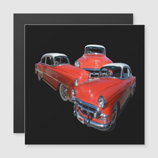 高級ヴィン赤と白テージ車が3台 (正面/裏面)