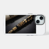 高級万年筆アートフォンケース iPhone 15ケース (裏面横)