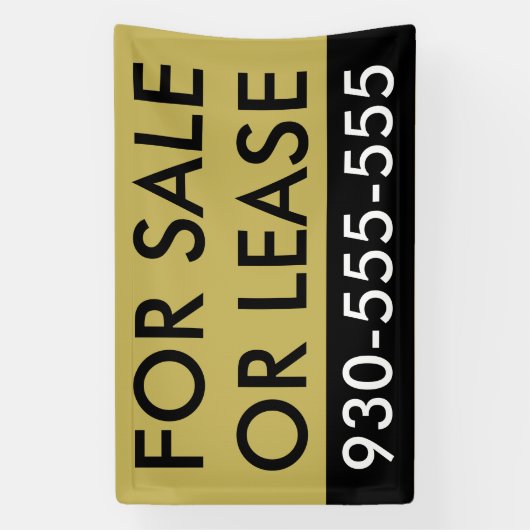 高級不動産の販売またはリースのためのシックな実在金ゴールド 横断幕 (縦)